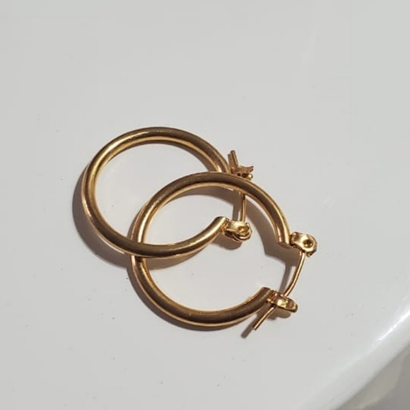 Hoops Gold Tone Earrings 🌴 - Picture 3 of 5